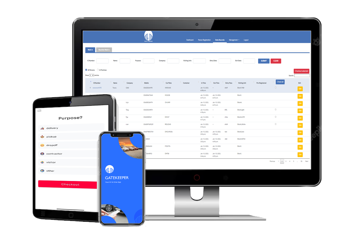 gatekeeper web mobile tablet Visitor management system VMS